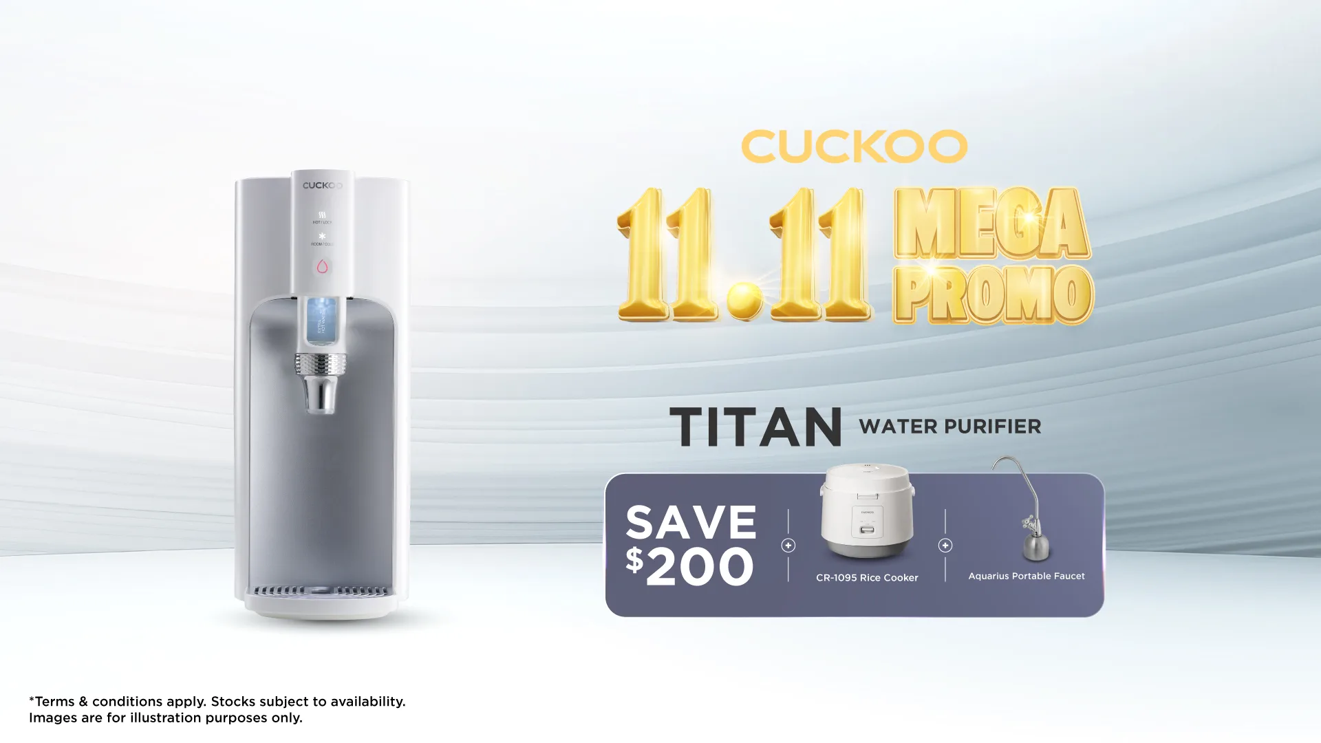 CUCKOO 11.11 MEGA PROMO TITAN WATER PURIFIER OUTRIGHT PROMO CUCKOO